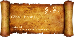 Göbel Henrik névjegykártya